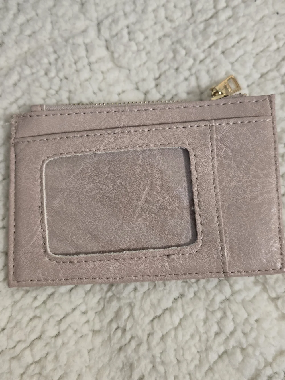 JEN & CO. Blush Pink Zip Card Holder